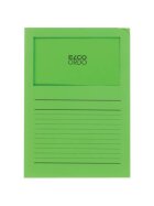 Elco Sichtmappen Ordo classico - grün, 120g, 100 Stück, Sichtfenster und Linien