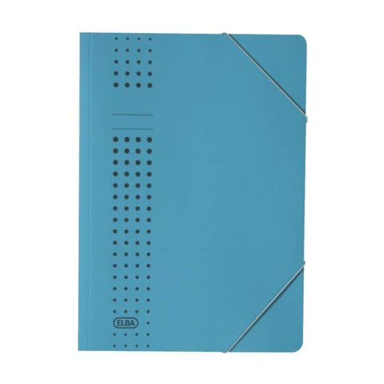 Elba Eckspanner chic A4, für ca. 150 DIN A4-Blätter, mit Eckspannergummi, aus 320 g/m² Karton (RC), blau