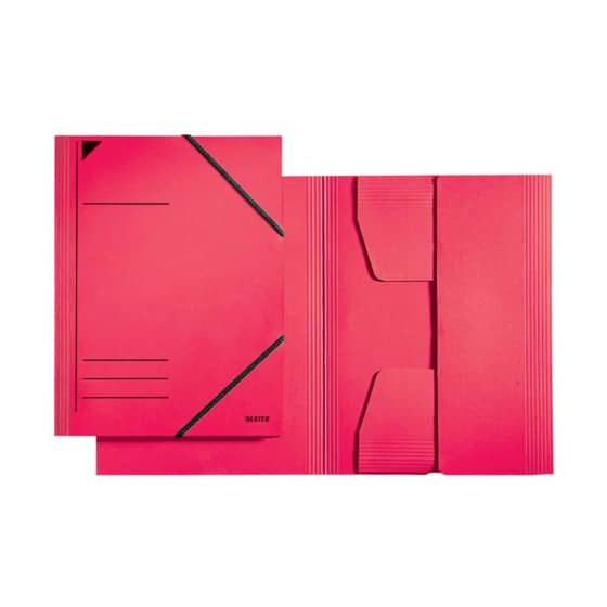 Leitz 3981 Eckspannermappe - A4, 250 Blatt, Pendarec-Karton (RC), rot