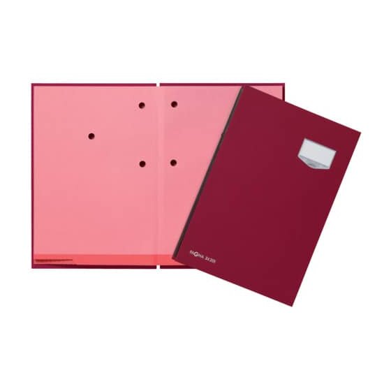 Pagna® Unterschriftsmappe DE LUXE - 20 Fächern, A4, Leinen-Einband, rot