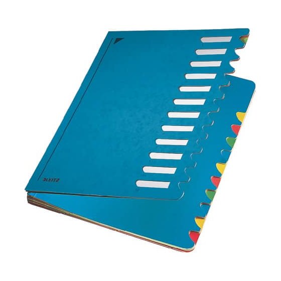 Leitz 5912 Deskorganizer Color 1-12 - 12 Fächer, Pendarec-Karton (RC), blau