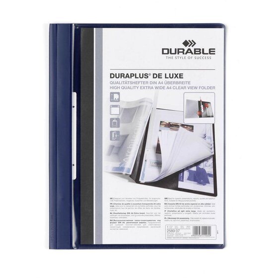 Durable Angebotshefter DURAPLUS® DE LUXE - strapazierfähige Folie, A4, dunkelblau