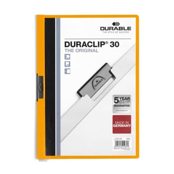 Durable Klemm-Mappe DURACLIP® 30 - A4,orange