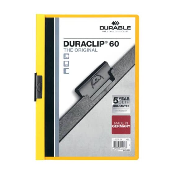 Durable Klemm-Mappe DURACLIP® 60 - A4, gelb