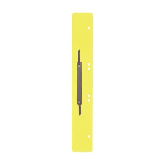 Q-Connect® Heftstreifen aus Kunststoff, lang - gelb, 25 Stück