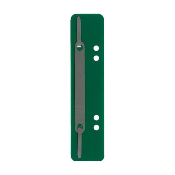 Q-Connect® Heftstreifen Kunststoff, kurz - Deckleiste aus Metall, dunkelgrün, 25 Stück