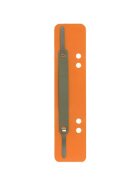 Q-Connect® Heftstreifen Kunststoff, kurz - Deckleiste aus Metall, orange, 25 Stück