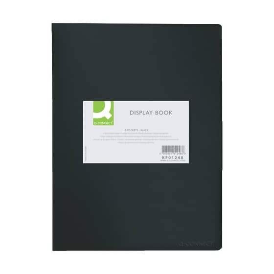 Q-Connect® Sichtbuch - 10 Hüllen, Einband PP, 450 mym, schwarz