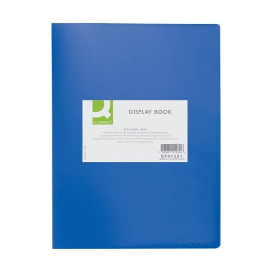 Q-Connect® Sichtbuch - 20 Hüllen, Einband PP, 450 mym, blau