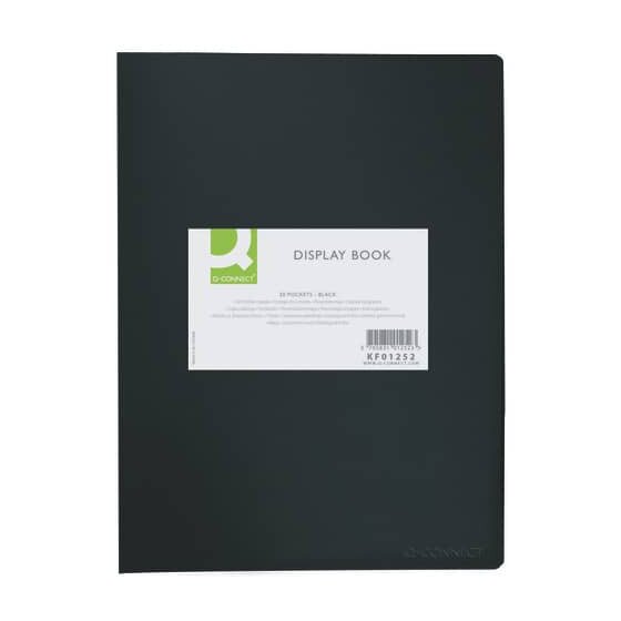 Q-Connect® Sichtbuch - 20 Hüllen, Einband PP, 450 mym, schwarz