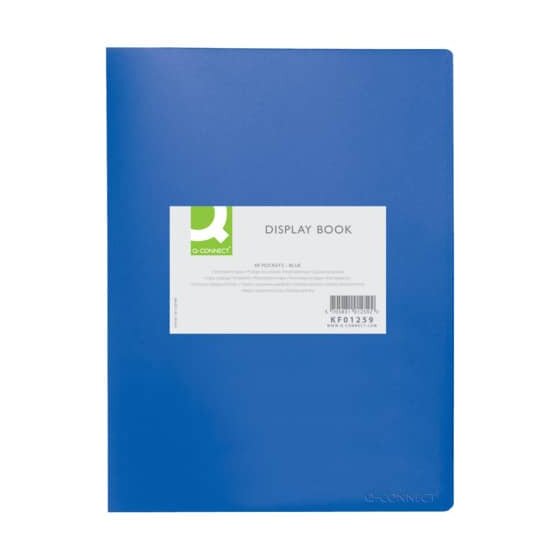 Q-Connect® Sichtbuch - 40 Hüllen, Einband PP, 450 mym, blau
