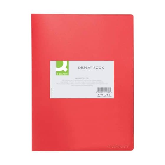 Q-Connect® Sichtbuch - 40 Hüllen, Einband PP, 450 mym, rot