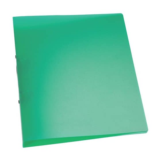 Q-Connect® Ringbuch transparent - A4, 2-Ring, Ring-Ø 25 mm, grün-transparent