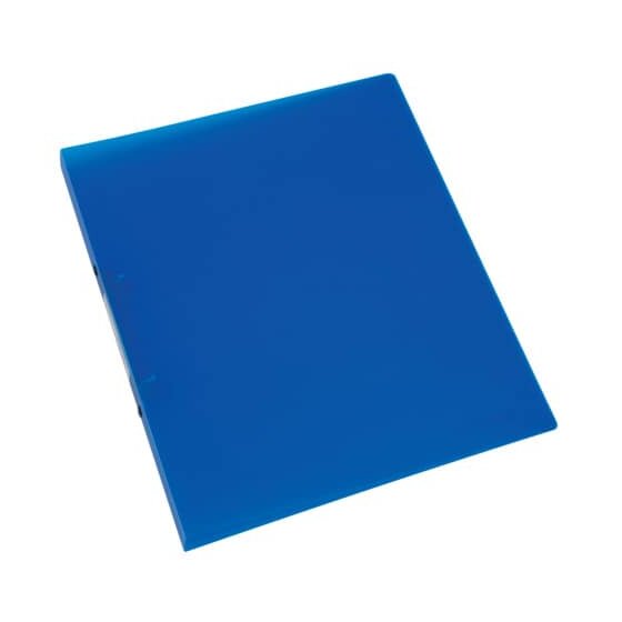 Q-Connect® Ringbuch transparent - A4, 2-Ring, Ring-Ø 16 mm, blau-transparent