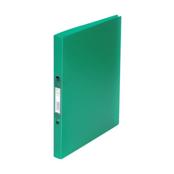 Q-Connect® Ringbuch transparent - A4, 2-Ring, Ring-Ø 16 mm, grün-transparent