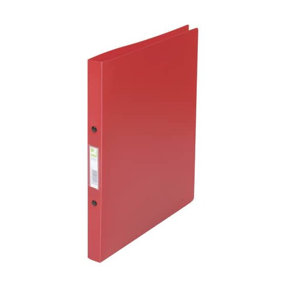 Q-Connect® Ringbuch transparent - A4, 2-Ring, Ring-Ø 16 mm, rot gedeckt