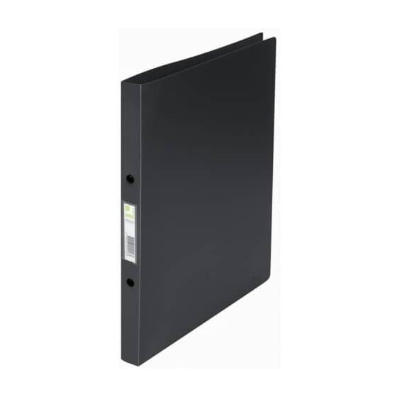 Q-Connect® Ringbuch transparent - A4, 2-Ring, Ring-Ø 16 mm, schwarz gedeckt