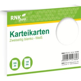 RNK Verlag Karteikarten - DIN A6, blanko, weiß, 100...