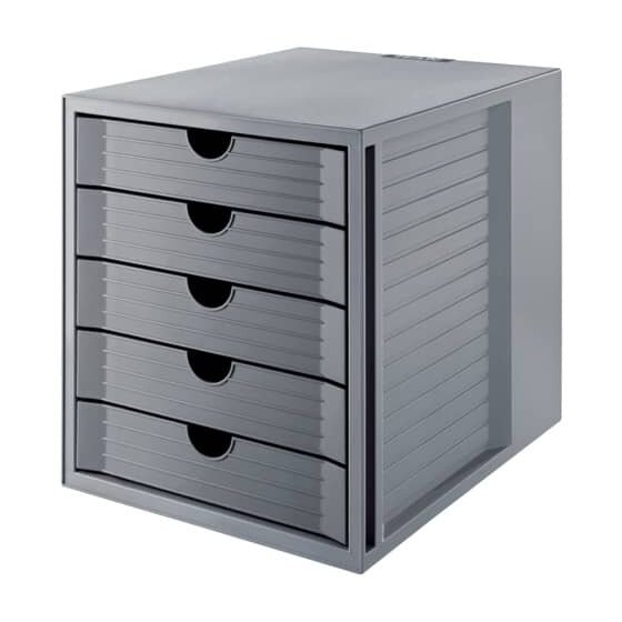 HAN Schubladenbox SYSTEMBOX KARMA - A4/C4, 5 geschlossene Schubladen, öko-grau