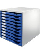 Leitz 5281 Schubladenset Formular-Set - A4/C4, 10 geschlossene Schubladen, lichtgrau/blau