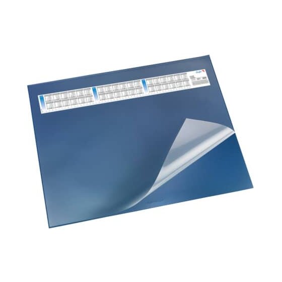 Läufer Schreibunterlage DURELLA DS - mit Vollsichtauflage, Kalender, 65 x 52 cm, blau