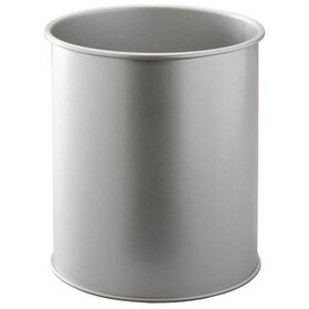 Durable Papierkorb Metall rund 15 Liter, metallic silber