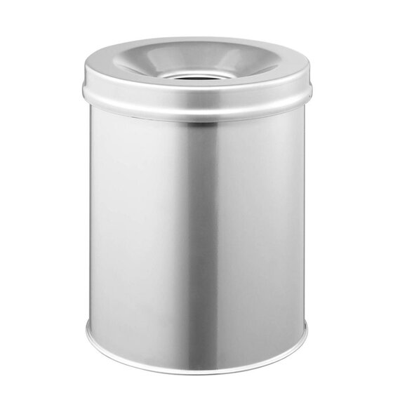 Durable Papierkorb Safe rund 15 Liter, metallic silber