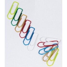 Q-Connect® Büroklammern, 32 mm glatt, farbig sortiert, 75 Stück