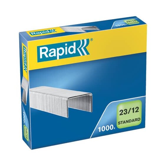 Rapid® Heftklammern 23/12mm Standard, verzinkt, 1000 Stück