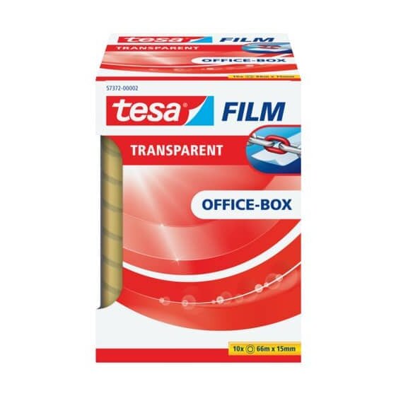 tesa® Klebefilm Office Box - transparent, 15 mm x 66 m, 10 Rollen
