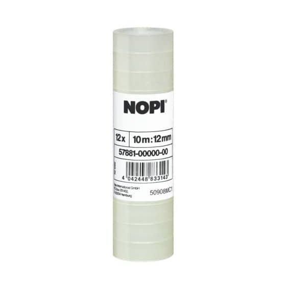 Nopi Klebefilm NOPI® transparent, PP, unsichtbar, Bandgröße (L x B): 10 m x 12 mm