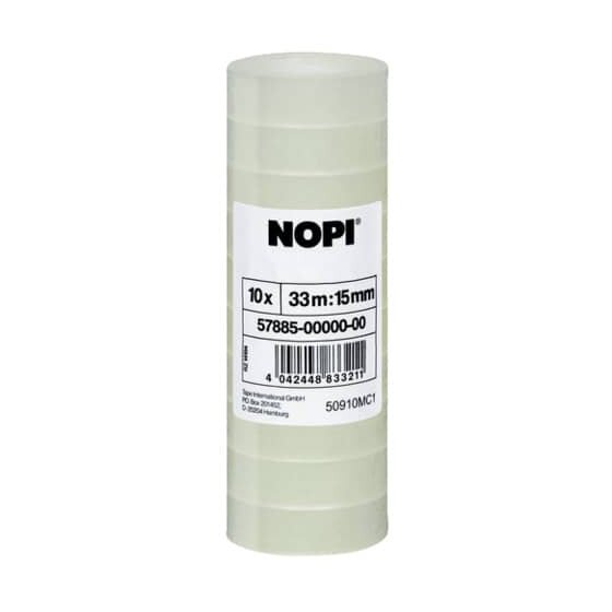 Nopi Klebefilm NOPI® transparent, PP, unsichtbar, Bandgröße (L x B): 33 m x 15 mm