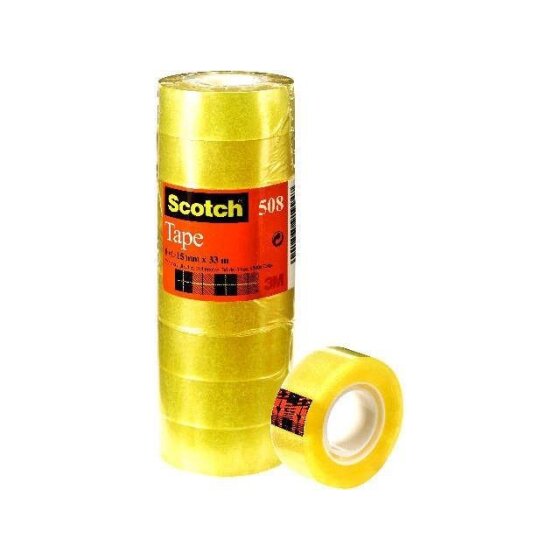 Scotch® Klebeband Transparent 508, PP, Bandgröße (L x B): 33 m x 15 mm, 10 Rollen