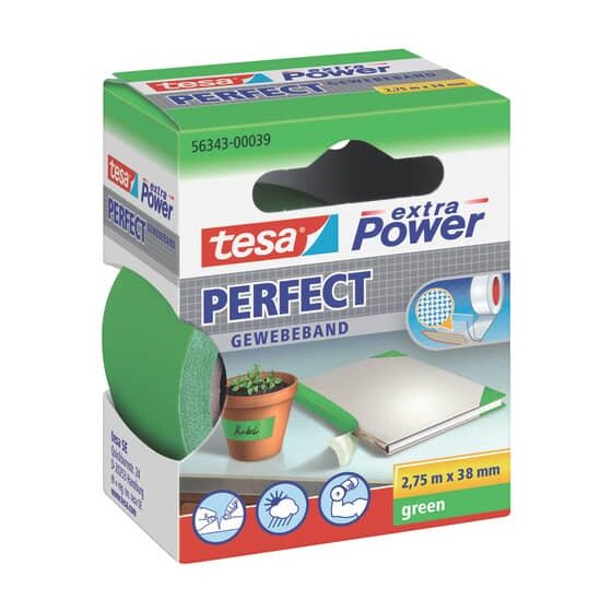 tesa® Gewebeklebeband extra Power Perfect - 2,75 m x 38 mm, grün