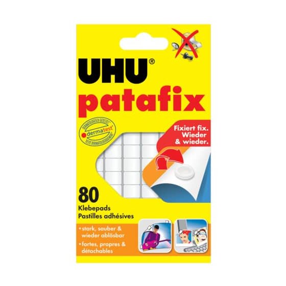 UHU® Klebestücke patafix Original - 80 Stück, weiß, ablösbar