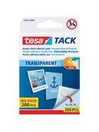 tesa® Tack® Klebestücke - 200 Stück, 10 x 10 mm, transparent, ablösbar