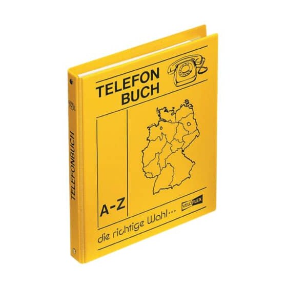 Veloflex® Telefonringbuch - A5, gelb, inkl. Einlagen und 12-teiliges Register A-Z