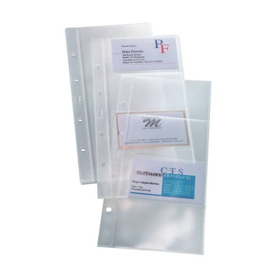 SIGEL Hüllen für Visitenkarten-Ringbücher, einreihig, 10 Sichthüllen, für bis zu 80 Karten (max. 90x58 mm)