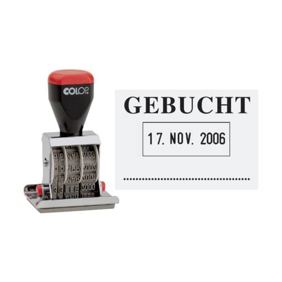 COLOP® Datum-Plattenstempel - GEBUCHT + 4 mm Datum