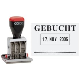 COLOP® Datum-Plattenstempel - GEBUCHT + 4 mm Datum
