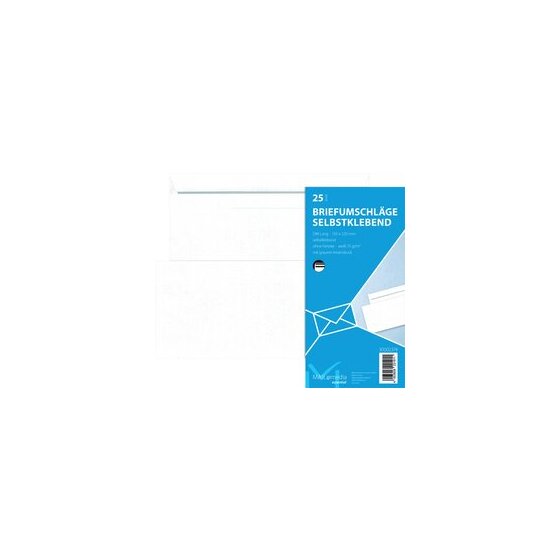 MAILmedia® Briefumschläge DIN lang (220x110 mm), ohne Fenster, selbstklebend, 72 g/qm, 25 Stück