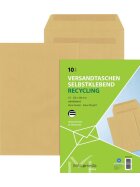 mayer-network Versandtaschen Recycling - C4 , ohne Fenster, selbstklebend, 90 g/qm, braun, 10 Stück