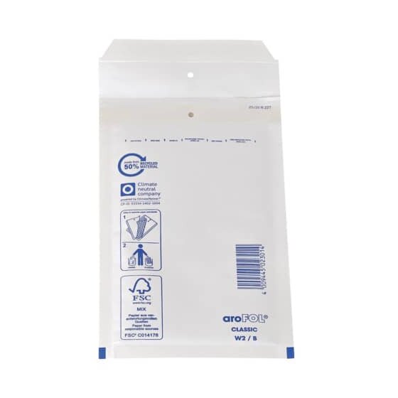 aroFOL® Luftpolstertaschen Nr. 2, 120x215 mm, weiß, 10 Stück