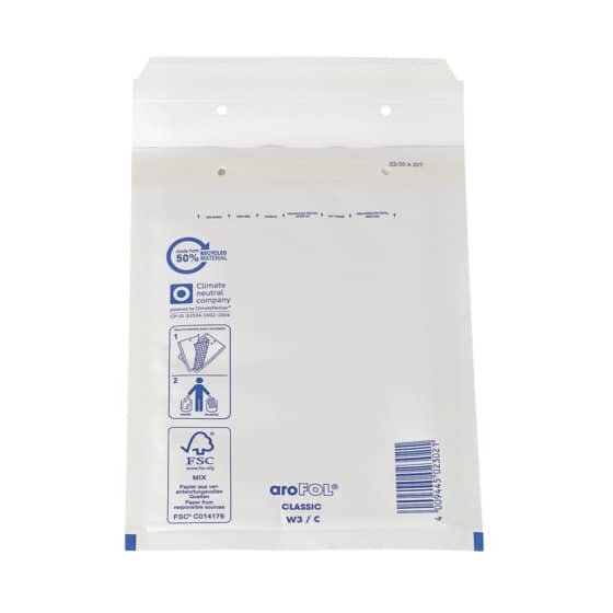 aroFOL® Luftpolstertaschen Nr. 3, 150x215 mm, weiß, 10 Stück