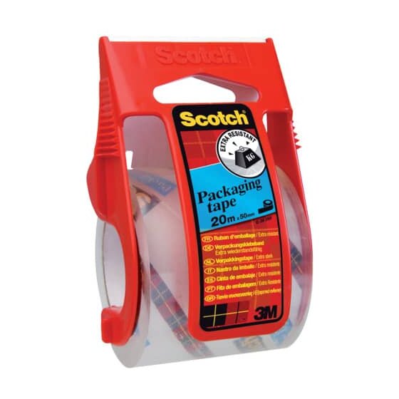 Scotch® Verpackungsklebeband im Handabroller, 20m x 50mm, transparent