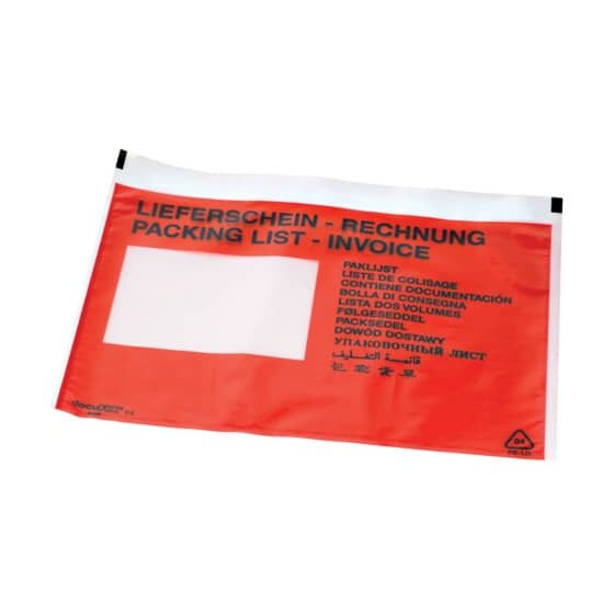 docuFIX® Begleitpapiertaschen mit Aufdruck Lieferschein-Rechnung - C5, 250 Stück