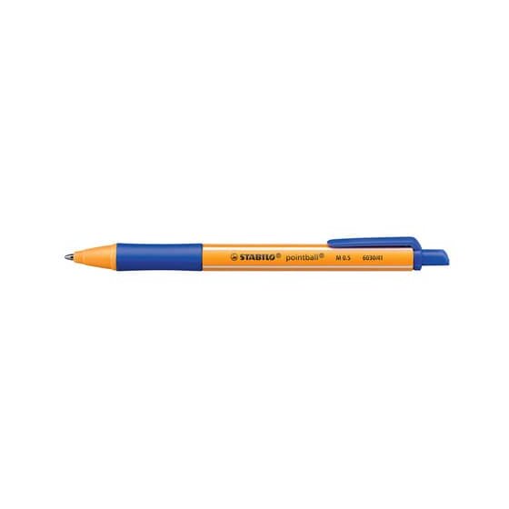 STABILO® Kugelschreiber pointball® - 0,5 mm, Druckmechanik, blau