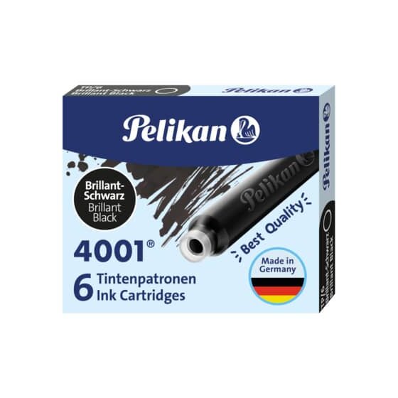Pelikan® Tintenpatrone 4001® TP/6 - brillant-schwarz, 6 Patronen