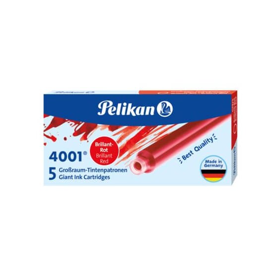 Pelikan® Tintenpatrone 4001® GTP/5 - brillant-rot, 5 Patronen