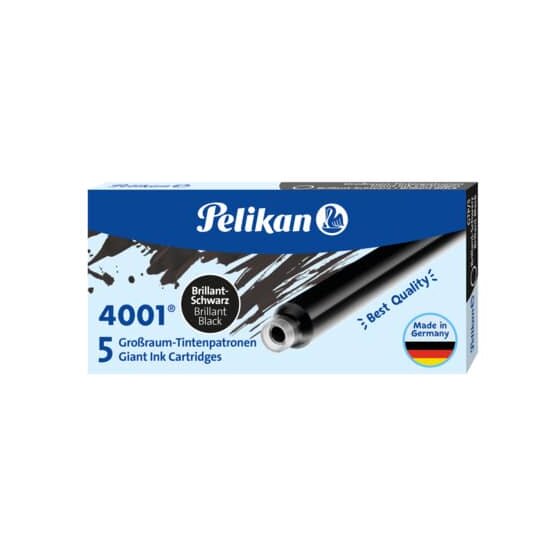 Pelikan® Tintenpatrone 4001® GTP/5 - brillant-schwarz, 5 Patronen